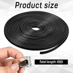 65Ft(20M) Door Edge Guard Black Car Door Edge Protector, PVC U Shape Trim with Metal Sheet No Adhesive Needed Easy to Install Universal Fit for Most Vehicles