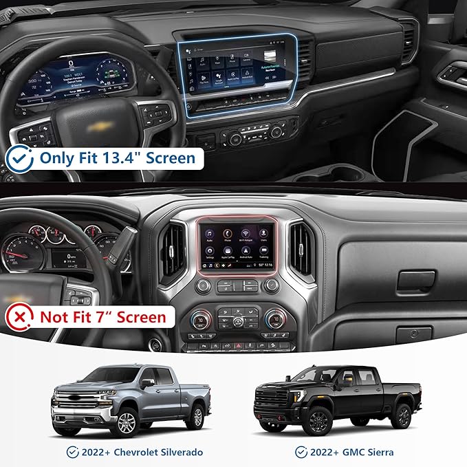 Phone Mount for 2022 2023 2024 2025 2026 Chevrolet Silverado 1500/GMC Sierra 1500 2500 3500 HD Accessories,Dash Platform Phone Mount Magsafe Fit 13.4" Screen, Cell Phone Holder for NATO Rail