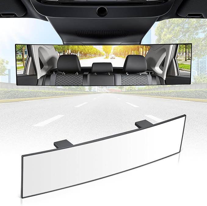 Interior Rearview Mirrors, Universal Panoramic Car Rear View Mirror Accessories, Wide Angle Reduce Blind Spot Effectively for Car, Jeep, Truck, Motorcycle, Tractor, ARB, ATV, SUV, RV
