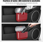 Car Trash Can, Car Garbage Bin with Lid & Handle - Leak-Proof Mini Trash Can for Car, Truck, SUV - Essential Car Accessories for Organization (Red)