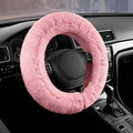 Steering Wheel Cover, Fluffy Car Wheel Covers for Women/Girls/Ladies，Soft Wool Fur Steering Wheel Protector, Universal 14 1/2 inches to 15 inches - Pink