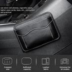 2 PCS Car Seat Side Pocket Organizer, PU Leather Cell Phone Sunglasses Storage Pocket, Mini Seat Gap Filler Pouch for Auto Seat Door Window Console, Interior Car Accessories (Black)