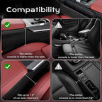Coverado Universal Car Seat Gap Filler Organizer, Premium Suede Leather Car Seat Side Gap Filler, Seat Gap Storage Box for SUV Truck, Car Interior Accessories, Black-2pc