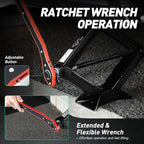 Scissor Jack for Car, 1.5 Ton (3,306 lbs) Scissor Lift Jack with Labor-Saving Ratchet Wrench for Most Cars, 4'' - 15.2'' Lifting Range, TOOLS-00282