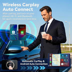 Mini Wireless CarPlay Adapter for iPhone,2 in 1 for Apple Carplay and Android Auto Adapter,Convert Wired to Wireless, Plug & Play, USB to USB-C/Type-C, Stable Control & No Delay, Black