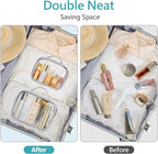 Clear Makeup Bag - TSA Approved Toiletry Bag for Carry-on & Checked Luggage, Water Resistant Car Storage Organizer with Reinforced Seams
