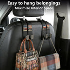 Car Seat Headrest Hooks, Universal Car Vehicle Back Seat Headrest Hook, Leather Car Purse Hanger Holder for Bags, Coats, Umbrellas