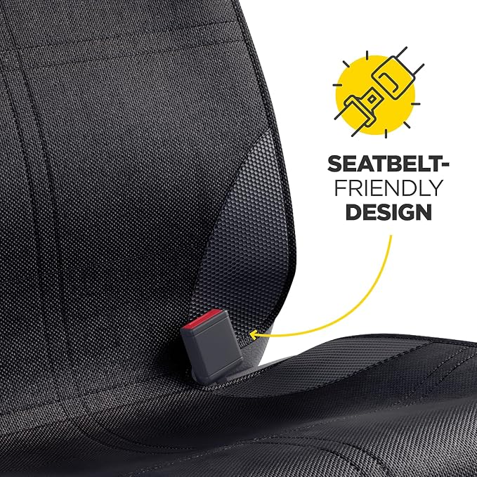 Car Seat Protector for Baby and Child – Non-Slip, Thick Padded Cover with 2 Mesh Pockets – 1 Pack