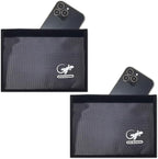 Two Faraday Bags Anti-Tracking GPS RFID Signal Blocker Wallet Shielding Pouches (x2) Protective Cases for Cell Phone Car Key FOB, Data Privacy, Electronic Device Security (2 PACK - POCKET GRAY)