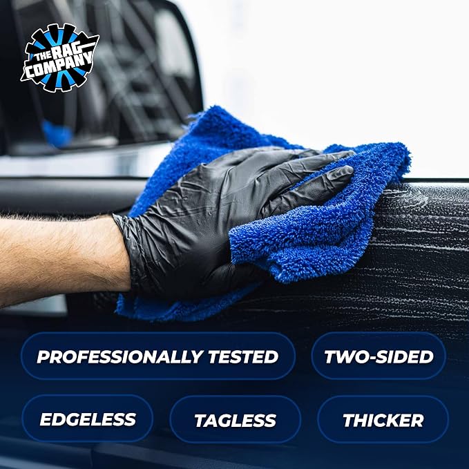 Creature Edgeless Auto Detailing Towels (10-Pack) Professional 70/30 Blend, Dual-Pile Plush Microfiber, Buffing & Polishing, 420gsm, 16in x 16in, Royal Blue