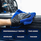 Creature Edgeless Auto Detailing Towels (10-Pack) Professional 70/30 Blend, Dual-Pile Plush Microfiber, Buffing & Polishing, 420gsm, 16in x 16in, Royal Blue