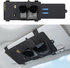 Sun Visor Extender for Car, Sun Blocker with Magnetic Sunglass Holder Hanger Clip, Ticket Card Organization Pouches, Side Sunshade Visor Organizer Accessories, Black