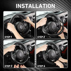 Car Steering Wheel Cover Large-Size for F150 F250 F350 Ram 4Runner Tacoma Tundra Range Rover with 15 1/2"-16" Outer Diameter Leather with Carbon Fiber Pattern Black
