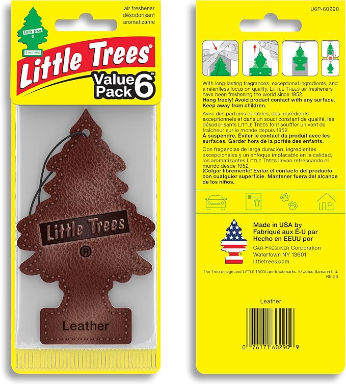 Car Air Freshener | Hanging Tree Provides Long Lasting Scent for Auto and Home | Leather, 24 Air Fresheners