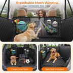 2026 Upgraded Back Seat Extender for Dogs - Large Hard Bottom Dog Car Seat Cover Holds 550lbs, Waterproof Dog Hammock Pet Bed with High-Density Foam Non-Slip Backseat Protector