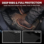 Floor Mats for Chevrolet Chevy Colorado/GMC Canyon 2015-2022 Extended Cab Only (Not Fit Crew Cab), All Weather TPE Custom Fit Floor Mats for Cars, 1st and 2nd Row Car Floor Mats Full Set