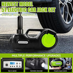 Electric Car Jack Kit 5 ton 12V Hydraulic Car Jack Lift (Lifting Range: 5.3-14.17inches) with Impact Wrench Inflator Pump for Car SUV Sedan MPV, LCD Display and Tire Pressure Monitor