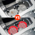 Car Cup Coaster Universal Non-Slip Cup Holders Bling Crystal Rhinestone Car Interior Accessories 2 Pack Red Whole Rhinestone