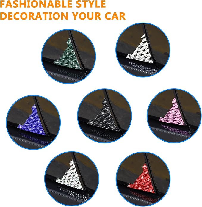 Car Door Corner Edge Guards 4pcs Bling Rhinestone Anti-Scratch Car Door Edge Protector Sticker Door Corner Bumper Sticker(Black)