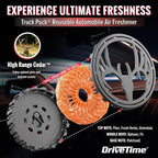Truck Puck High Range Cedar Fragrancee Car Air Freshener – Long-Lasting Car Deodorizer, Refillable Vent & Visor Clip Auto Air Freshener for Car, Truck & SUV, Premium Fragrance, Pack of 3