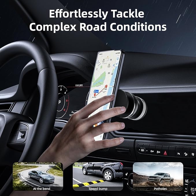 Magnetic Phone Holder for Car with 360° Adjustable Vacuum Spherical Design Phone Mount for Car Home Gym Office Compatible for iPhone 17 Pro Max 16 15 14 13 12 Air Plus and Android