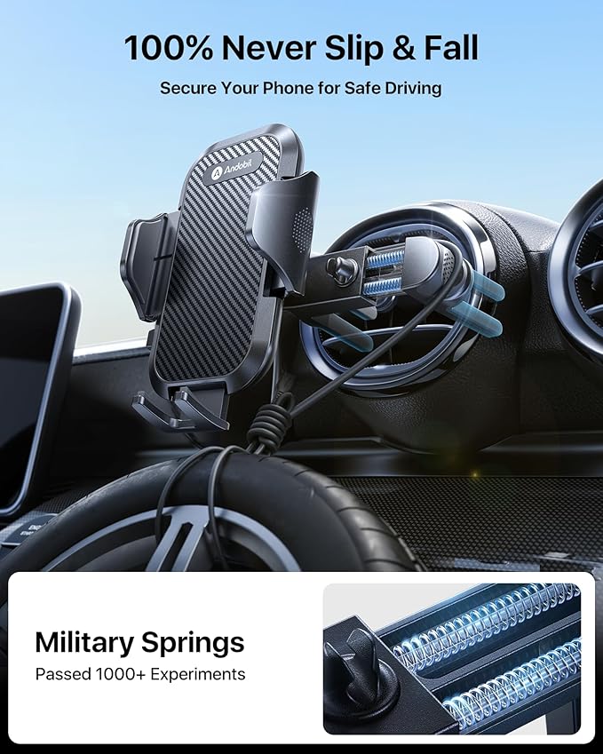 Universal Car Phone Holder [Round Vent Friendly] Phone Mount for Car Circle Vent, Sturdy Clip 360° Rotation Cell Phone Car Holder Mount for Ford Mercedes Benz Toyota BMW fit iPhone Samsung
