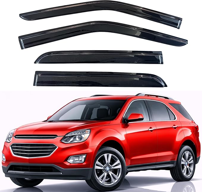 KPY Rain Guards Fit for 2010-2017 Chevrolet Equinox, Out-Channel Window Visors Vent Wind Deflectors 4PC, Car Accessories for 10-17 Chevy Equinox