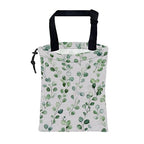 Car Garbage Bag Watercolor Green Leaves Hanging Canvas Car Trash Bag Drawstring Car Back Seat Organizer for Car Back Front Seat Console with Adjustable Buckle