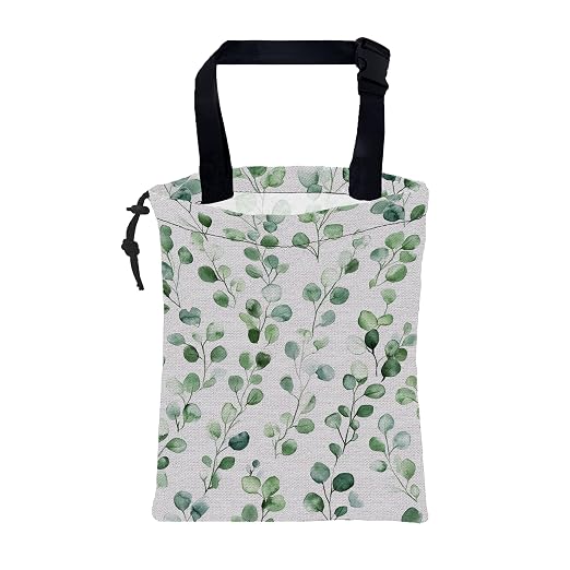 Car Garbage Bag Watercolor Green Leaves Hanging Canvas Car Trash Bag Drawstring Car Back Seat Organizer for Car Back Front Seat Console with Adjustable Buckle