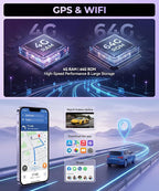 4G+64G Android 15 Car Stereo Radio for Toyota Tacoma 2005-2015, Wireless Carplay Andorid auto Mirror Link 9'' Screen GPS 5G-WiFi Bluetooth 5.0 FM/RDS EQ-32 SWC Backup Camera