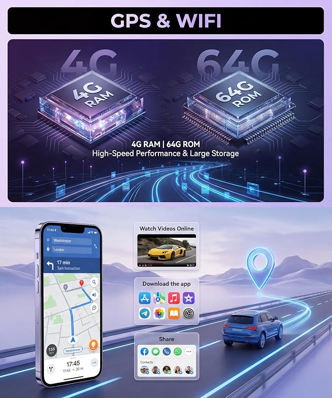 4G+64G Android 15 Car Stereo Radio for Toyota Corolla 2009-2013, Wireless Carplay Andorid auto Mirror Link 9'' INCELL Touchscreen GPS WiFi Bluetooth 5.0 FM/RDS EQ-32 SWC Backup Camera