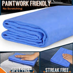Premium Absorbent Car Drying Towel, 2 Pack 26' x17'' Super Soft Shammy Towel for Vehicle, Reusable Chamois Cloth for Car Drying, Dust Remove, Bathroom, Scratch/Spot/Streak Free, Yellow & Blue