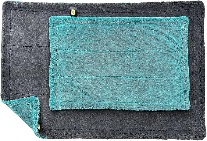 Microfiber Drying Towels (2-Pack) – 1400 GSM Twisted Loop, Large 24"×36" + Medium 16"×24" – Ultra Absorbent, Streak-Free, Scratch-Free Car Drying Towels