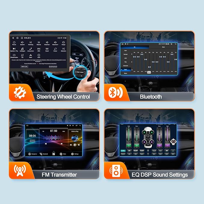 9.7" Car Radio Stereo for Chevy Silverado,for GMC Acadia,for Buick Enclave | Top Trim Adapter Needed,Android 13 GPS Head Unit with 4+64GB,Support Bluetooth, WiFi, DSP, Mirror Link, SWC