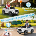 Licensed Chevrolet Colorado Electric Car for Kids, 12V Ride on Toys for Toddlers with Remote Control, Battery Powered Electric Car Ride On Vehicle w/Bluetooth, Soft Start, LED Lights - White