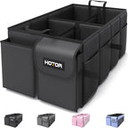 Trunk Organizer - Car Organizer, Foldable Trunk organizer for SUVs & Sedans, Sturdy Car Organization for Car Accessories, Tools, Sundries, Black, 4 Compartments, 23.2"×16.0"×11.6"