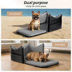 Dog Car Seats for Small Medium Dogs, Wipe Clean Waterproof Detachable PU Leather Cover, Thickened 2 inch Memory Foam Pet Car Seat with Safety Belt and Storage Pockets(No Cushion)