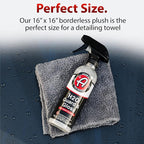 Adam's Borderless Grey Microfiber Towel (1pk) - Premium Ultra Soft Car Detailng Towel Cloths, 480gsm - Safe for Car Wash, Home Cleaning & Pet Drying Cloths (16 Inch x 16 Inch)