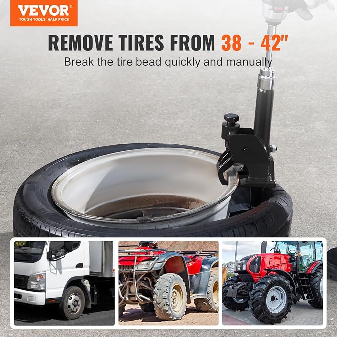 Manual Tire Bead Breaker, 38"-42" Tires Changer Tool, Heavy-Duty Bead Breaking, Easy-Operated Tire Repair Tool for ATVs/UTVs, Tractors, Trucks, Cars, Heavy Duty Tires