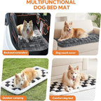 Backseat Pet Bed Mat,Dog Bed for Car,Fuzzy Dog Seat Cover for Car Back Seat, Non-Slip Travel Pet Mat, Fit for Backseat Extenders and Seat Covers(Gray)