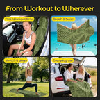 Car Seat Towel Cover - Sweat Absorbing Microfiber Towel for Car Seat After Gym, Workout & Beach - Washable Seat Protector, Universal Fit for Cars, Trucks, SUVs - Olive Palm