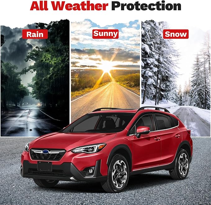 Window Visors Rain Guards for 2018-2023 Subaru Crosstrek/2017-2023 Subaru Impreza Hatchback Accessories, Outside-Mount Tape-On Side Window Wind Deflectors Vent Visors Shades Rainproof Black