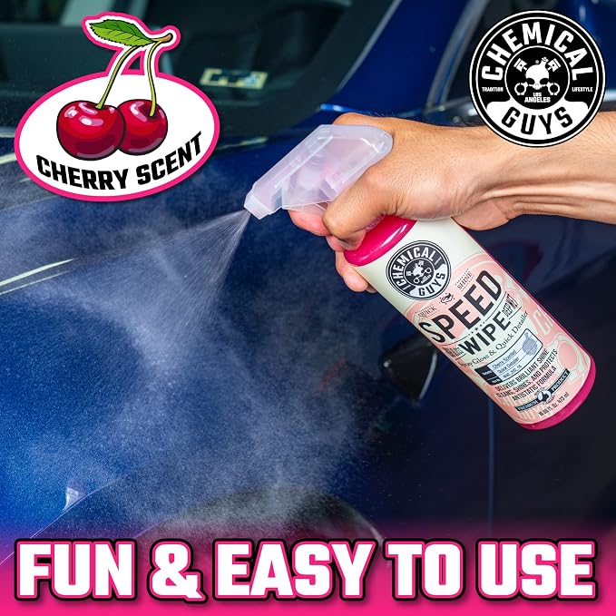 Speed Wipe Quick Detailer - High Gloss, Streak-Free Shine, Detail Spray for Cars, Trucks, Motorcycles, RVs, and More, Safe on Paint, Glass, Wheels, and Trim, Cherry Scent, 16 fl oz
