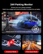 4K Dash Cam Front and Rear, 3.16” IPS Touch Screen, 64GB Card Included, Dual Dash Camera for Cars, Built-in GPS Wi-Fi, UHD 2160P Night Vision, WDR, 24H Parking Monitor (J6)
