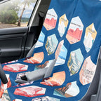 Car Seat Towel Covers with Storage Bag, 63 x 32 Inch Universal Non Slip Waterproof Sweat Protector for Car Truck, Gym Swimming Running, Machine Washable(2 Pack,Multi National Parks 1)