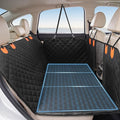 Pet Car Seat Cover, 400LBS Hard Bottom Back Seat Extender for Dogs | Waterproof Polyester, Anti-Slip Surface, 3 Removable Hard Plates, Side Storage Pockets, 4-Mode Convertible