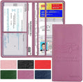 Premium Car Registration and Insurance Card Holder, Car Document Holder for Cards, Driver License & other Essential Documents (Purple)
