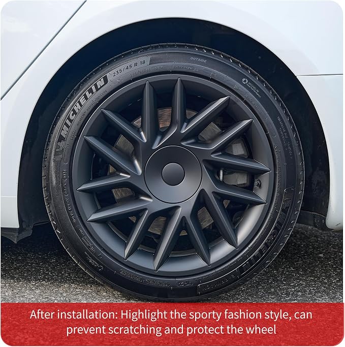 Wheel Cover for Tesla Model 3 Highland 4PCS Hubcaps for Tesla Wheel Cover Model 3 Highland(2023-2025) Sport Rim Full Cover Hubcaps Accessories (Sport Style, 18 inch)