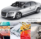2 Pcs Windshield Cover for Ice and Snow 210T Silver Coated Waterproof Frost Cover 69 x 42 Inches All Seasons Windshield Protector with Elastic Straps Snowflake Winter Car Accessories for Cars