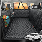 2026 Upgraded Dog Back Seat Extender for Full Size Crew Cab Truck - Large Hard Bottom Dog Car Seat Cover Holds 550lbs, Waterproof Dog Hammock Pet Bed with High-Density Foam Non-Slip